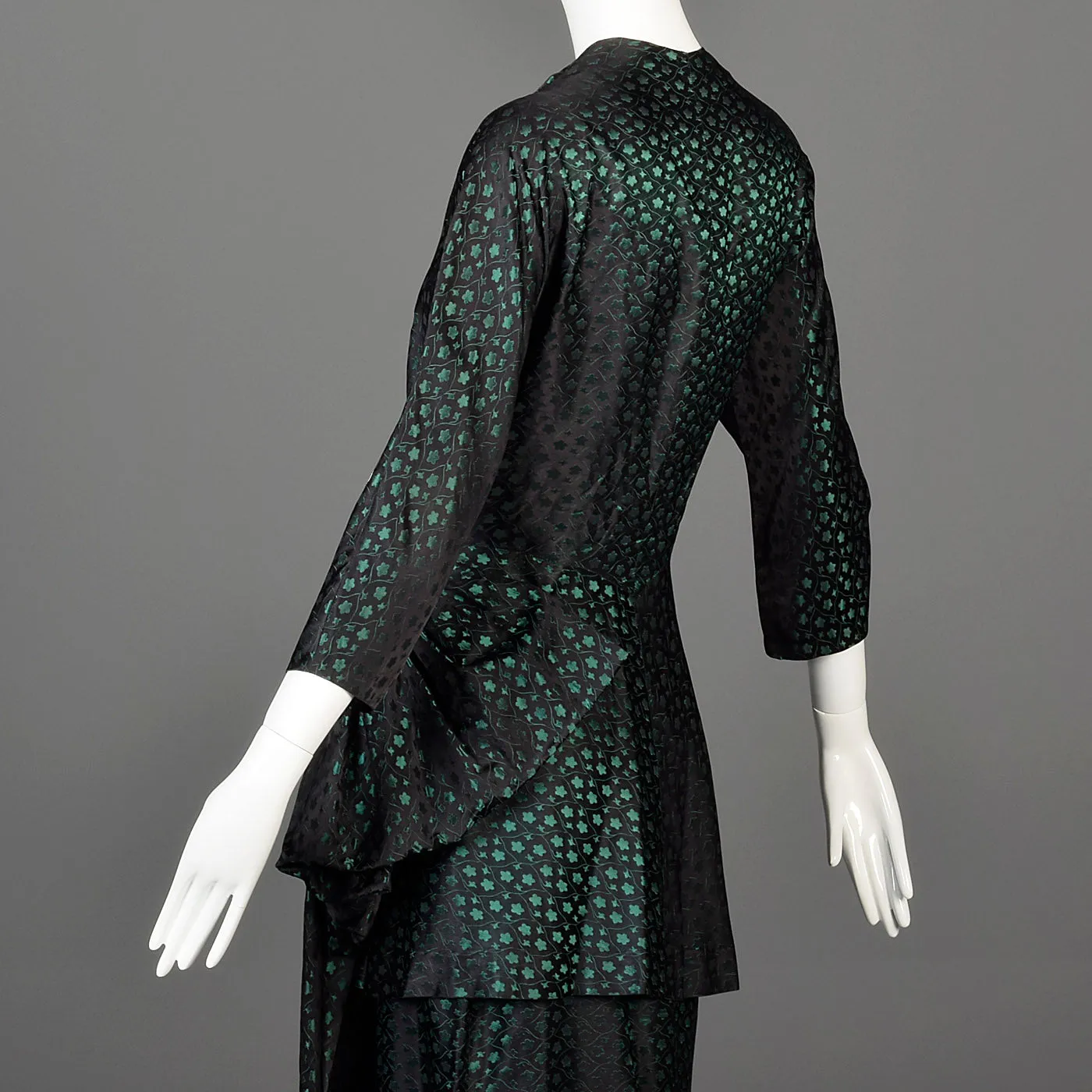 1940s Two Piece Skirt Suit with Asymmetric Jacket