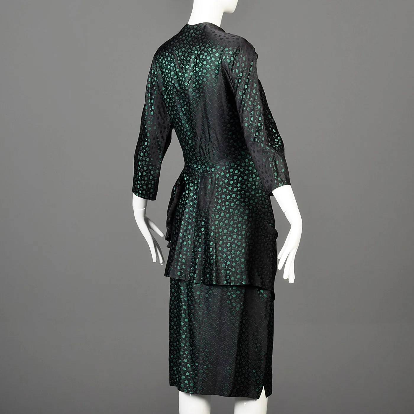 1940s Two Piece Skirt Suit with Asymmetric Jacket