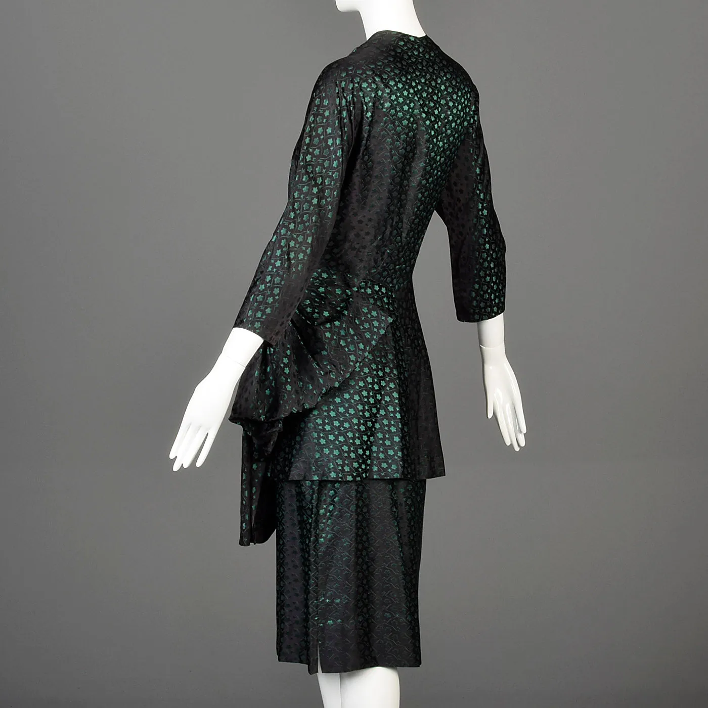 1940s Two Piece Skirt Suit with Asymmetric Jacket