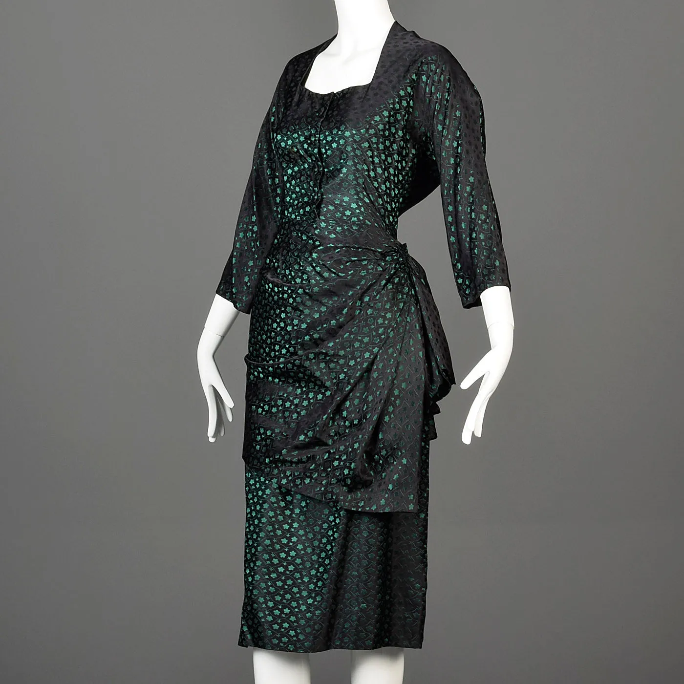 1940s Two Piece Skirt Suit with Asymmetric Jacket