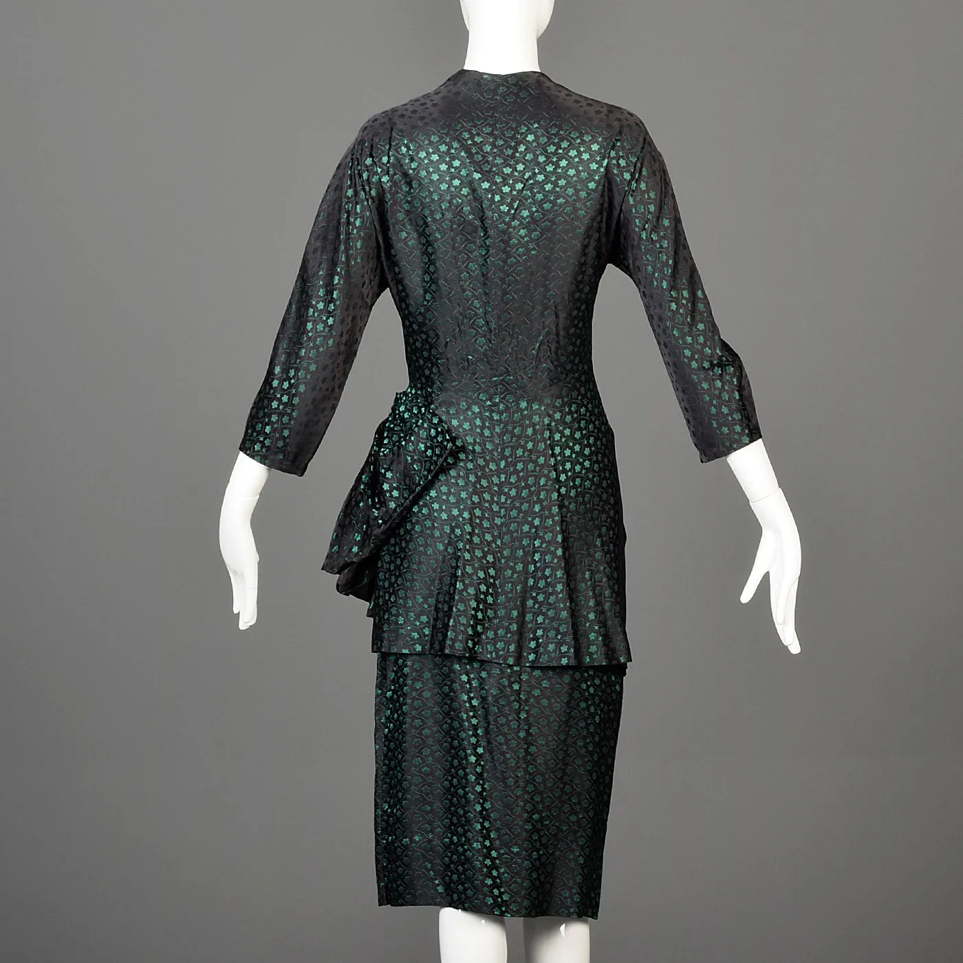 1940s Two Piece Skirt Suit with Asymmetric Jacket