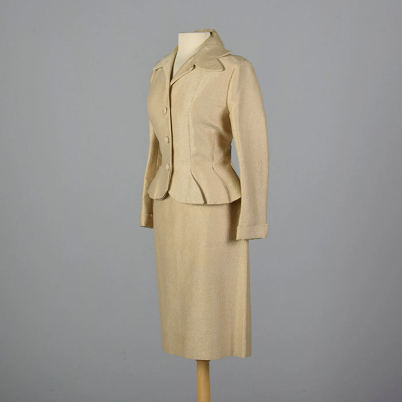 1950s Lilli Ann Silk and Mohair Skirt Suit
