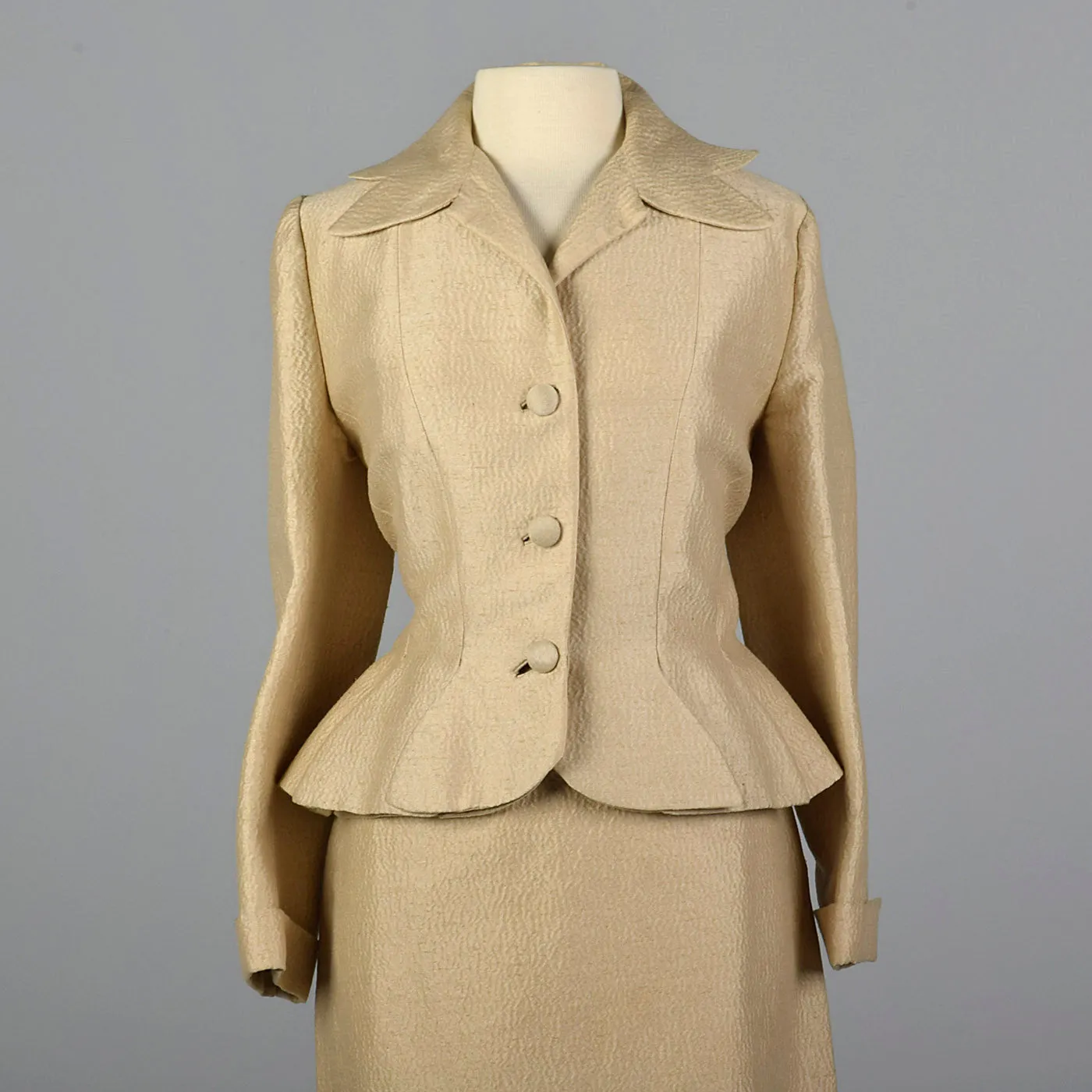1950s Lilli Ann Silk and Mohair Skirt Suit