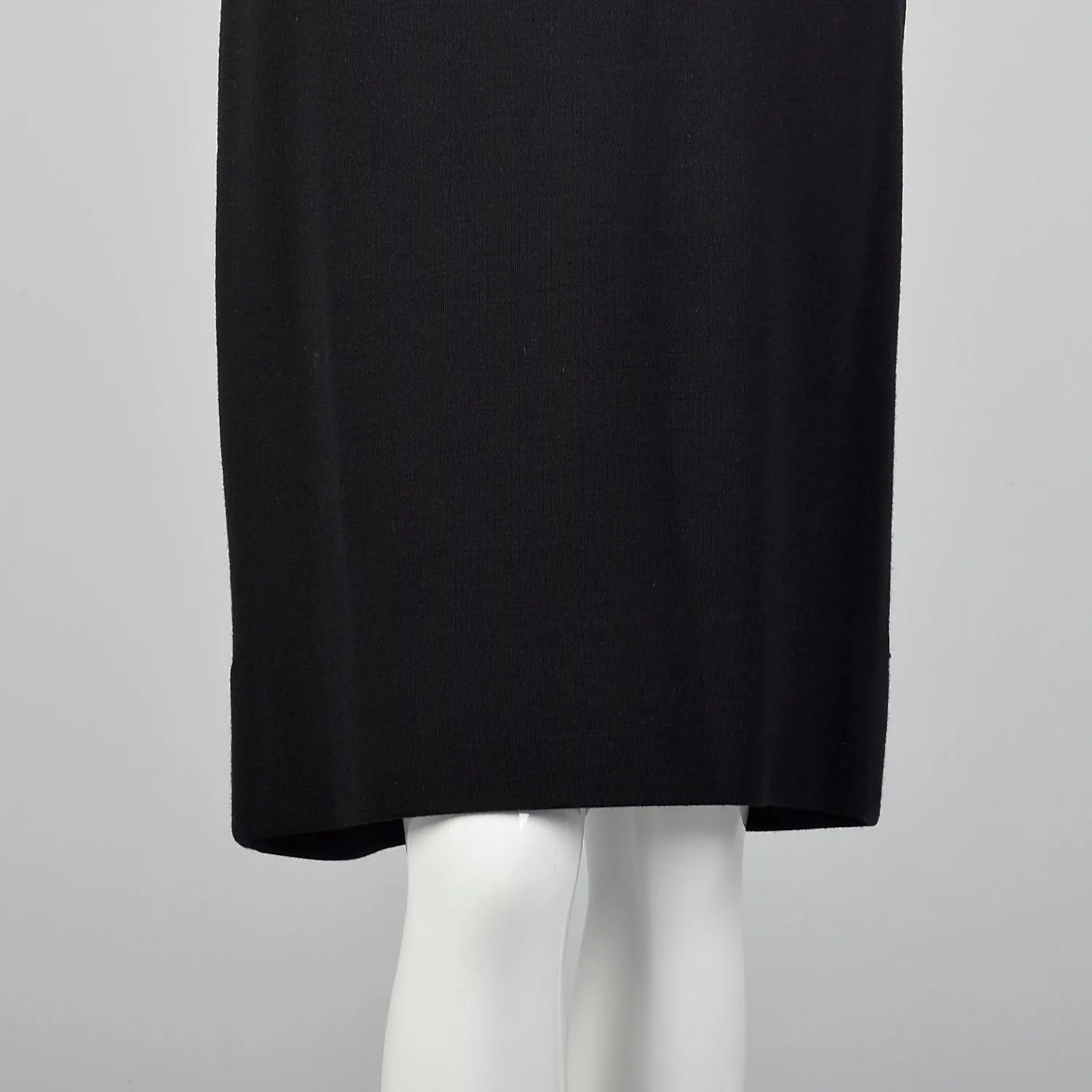 1960s Black Two Piece Knit Skirt Set