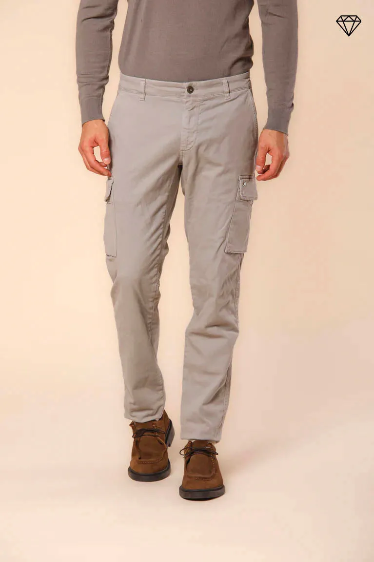 Chile men's cargo pants in gabardine extra slim fit  ①