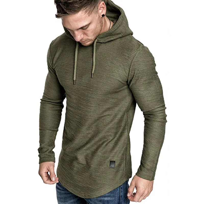 Men's Hoodie Sweatshirt Casual Long Sleeve Slim Tops Gym T-shirt