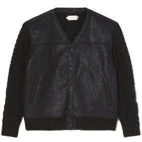 Vegan Leather Cardigan Black