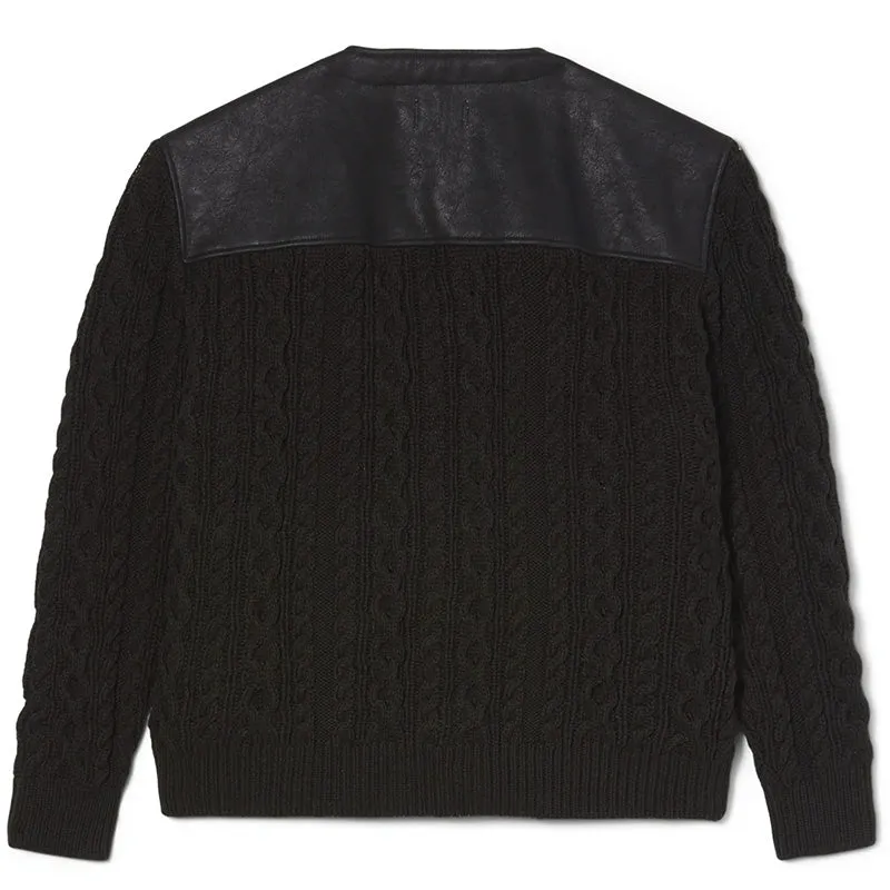 Vegan Leather Cardigan Black