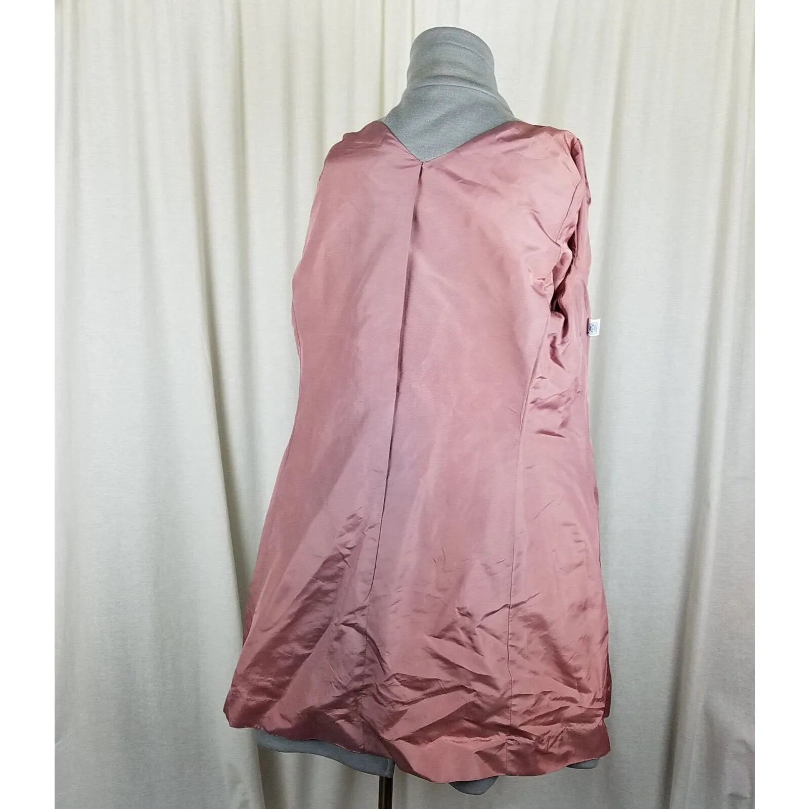 Vintage Mid Century Mod Double Breasted Woven Wool Swing Peacoat Cloak Womens S